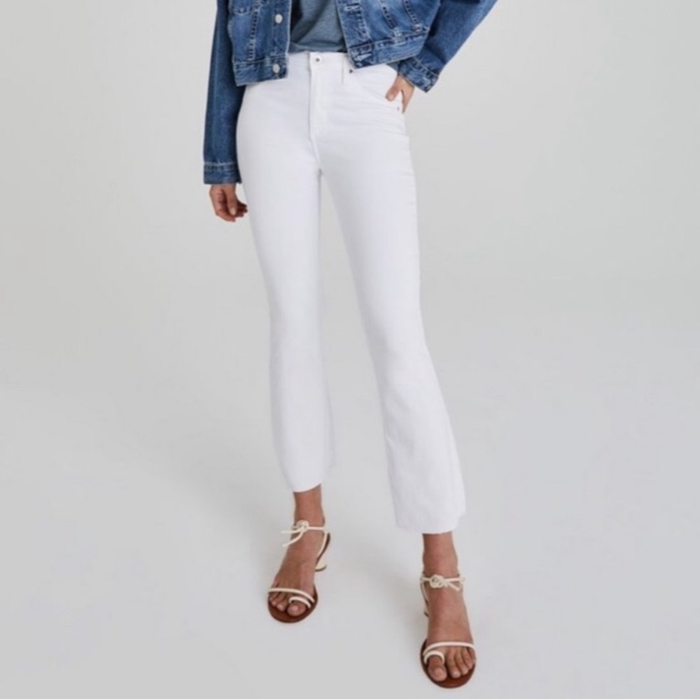AG Adriano Goldschmied White Cropped Ankle Jeans